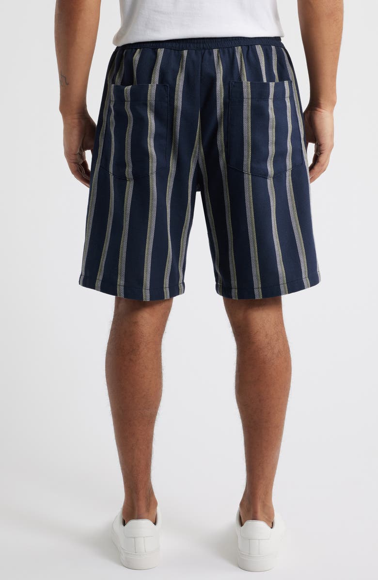 HUGO Ronan Stripe Oxford Shorts, Alternate, color, Dark Blue