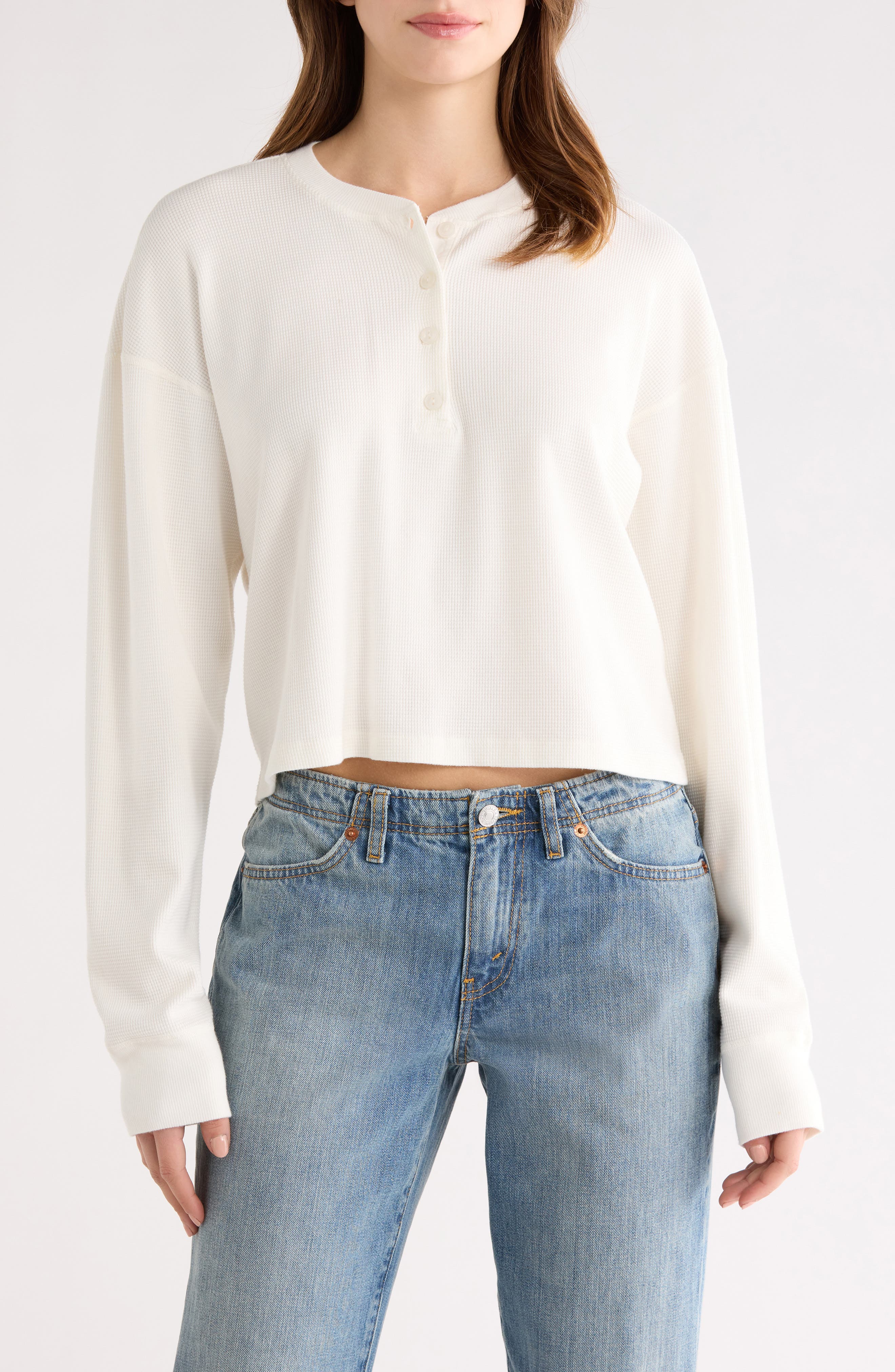Waffle Knit Henley