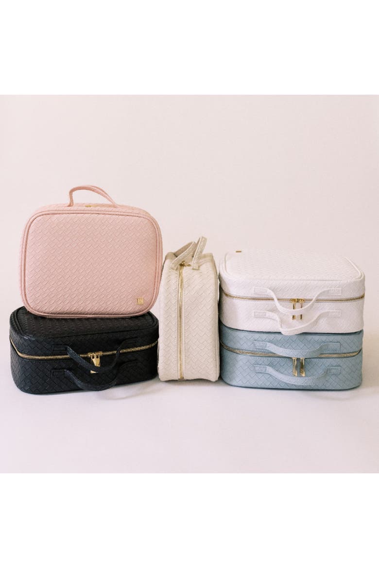 Woven Shell Makeup Bag, Alternate, color, Pink
