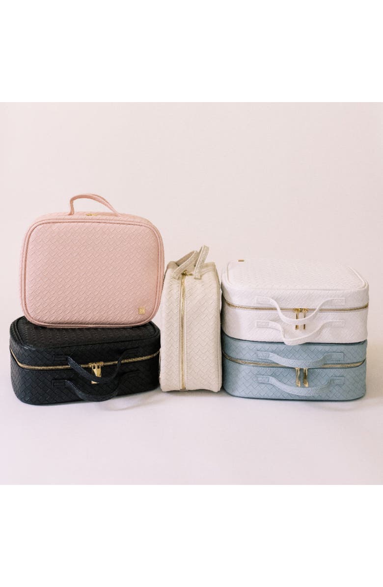 TRVL Design Woven Shell Makeup Bag, Alternate, color, Pink