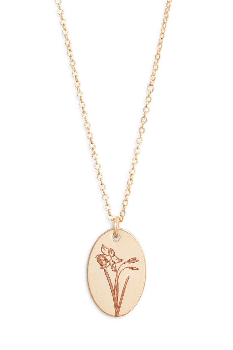 Louise Birth Flower Necklace, Main, color, GOLD / MARCH