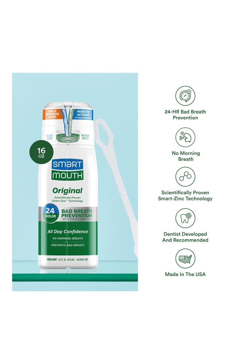 Original Zinc Activated Fresh Mint Mouthwash and Tongue Cleaner 16 fl oz, 1 Count, Alternate, color, Fresh Mint
