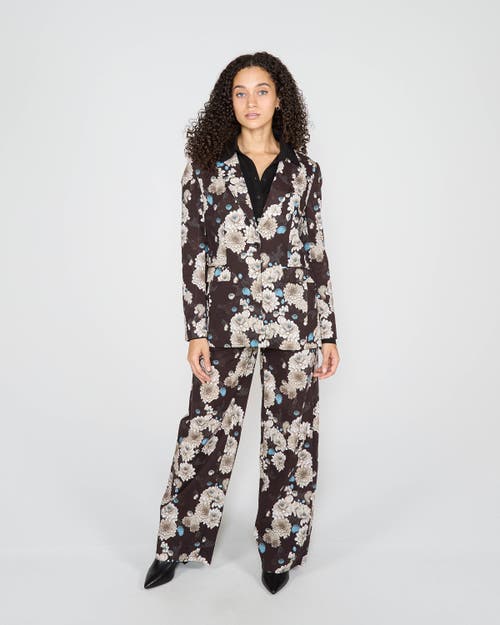 Lords Of Harlech Jane Stretch Tencel Tailored Blazer Montgat Paisley In Brown