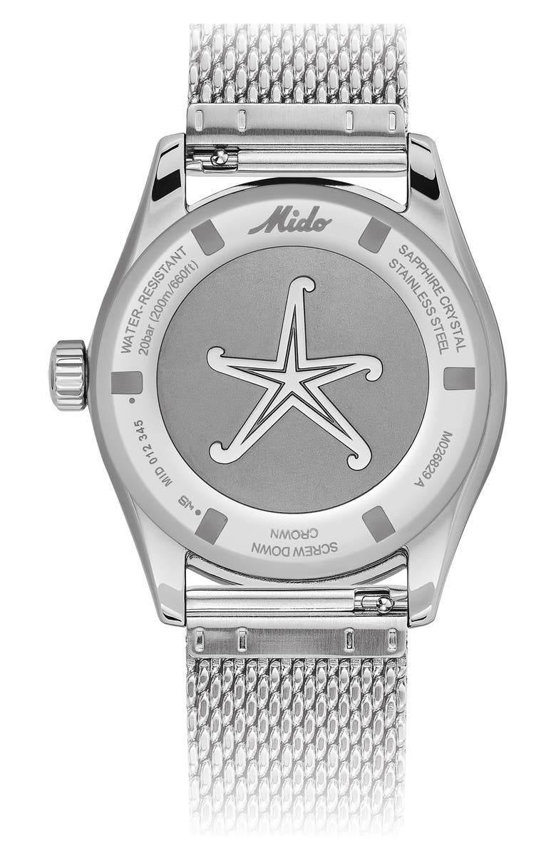 MIDO Ocean Star Decompression Worldtimer Bracelet Watch & Rubber Strap Gift Set, 40.5mm, Alternate, color, Blue