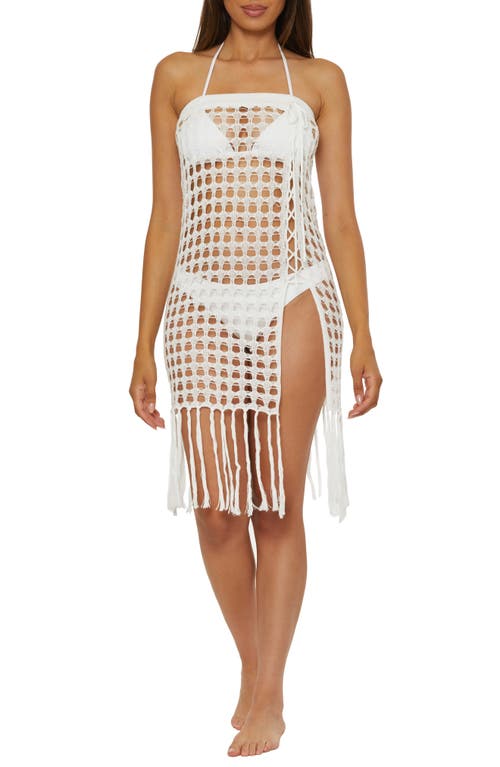 Becca Venica Open Knit Cover-up Skirt In White