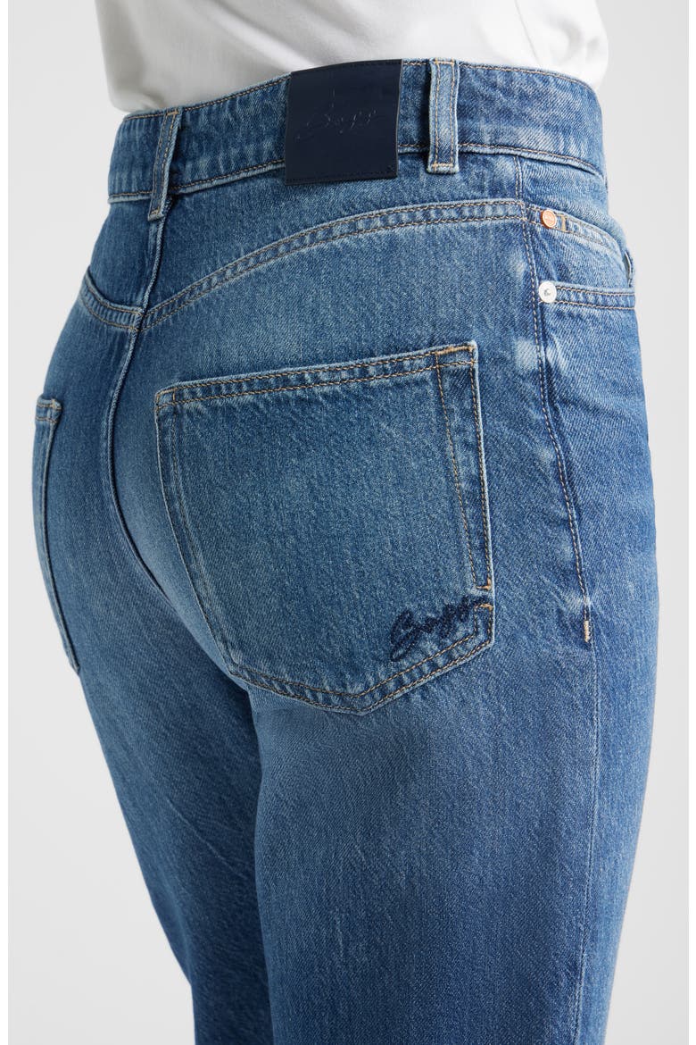 Ada High Waist Straight Leg Jeans, Alternate, color, DARK BLUE