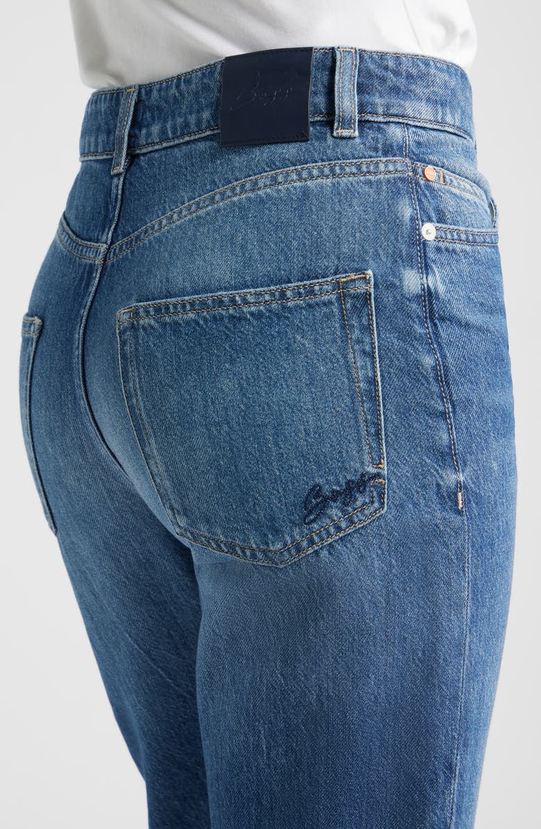 BOSS Orange Ada High Waist Straight Leg Jeans, Alternate, color, Dark Blue