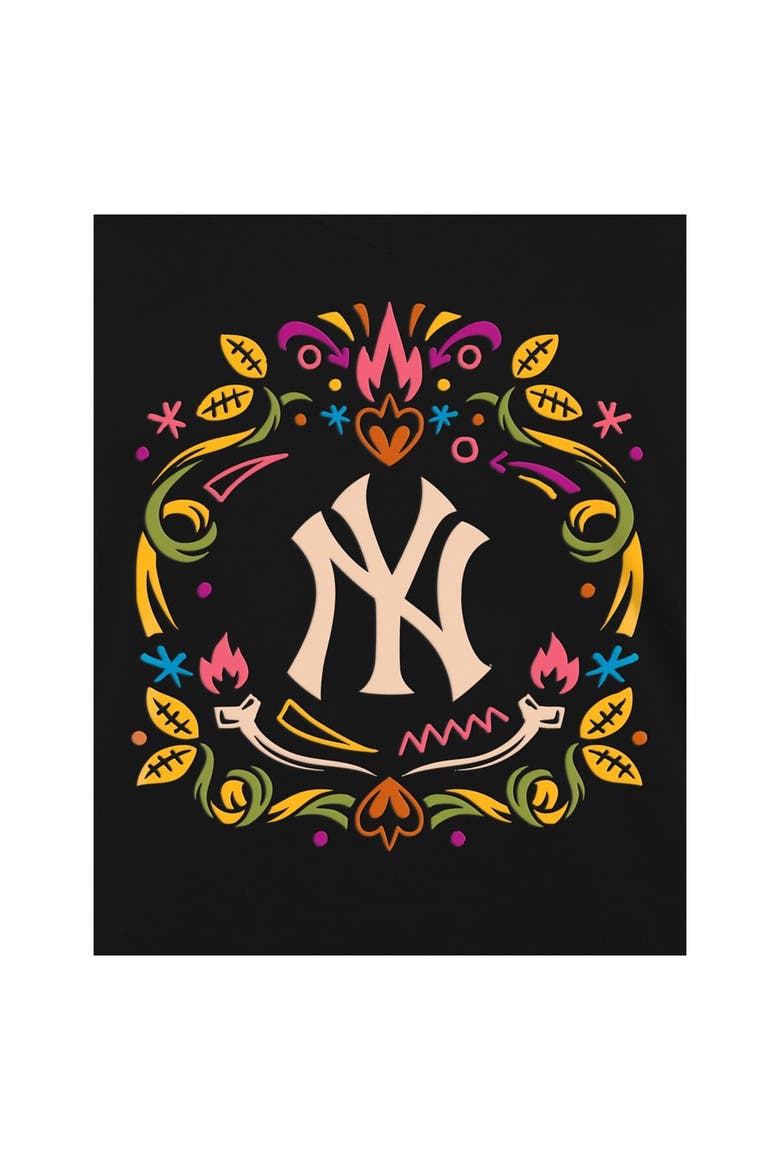 Women's New Era Black New York Yankees Día de los Muertos V-Neck T-Shirt, Alternate, color, Black