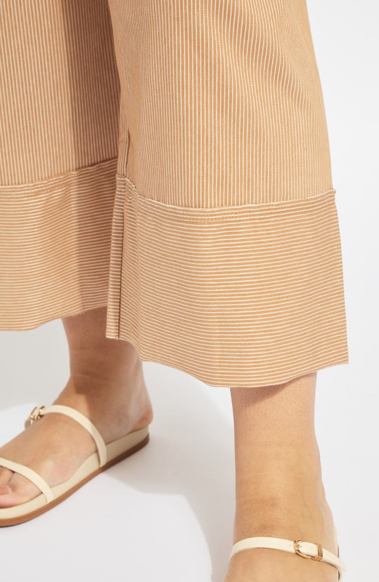 Lysse Analia Striped Wide Leg Jeans, Alternate, color, Cinnamon Sheen Line