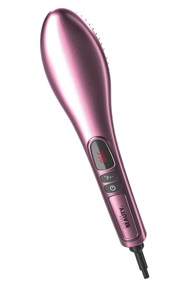 Digital Hot Straightener Brush, Main, color, BLUSH PINK