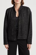 Eileen Fisher Stand Collar Organic Cotton Blend Jacket