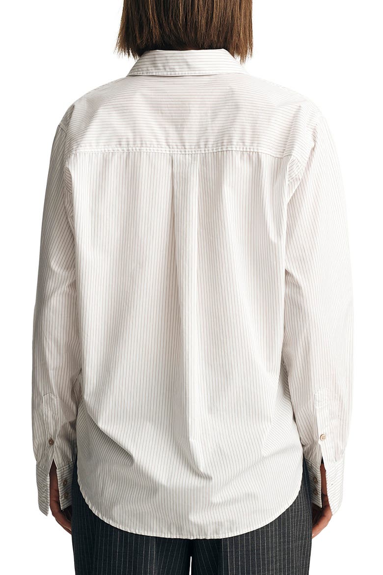 Stripe Relaxed Fit Cotton Button-Up Shirt, Alternate, color, BEIGE STRIPE