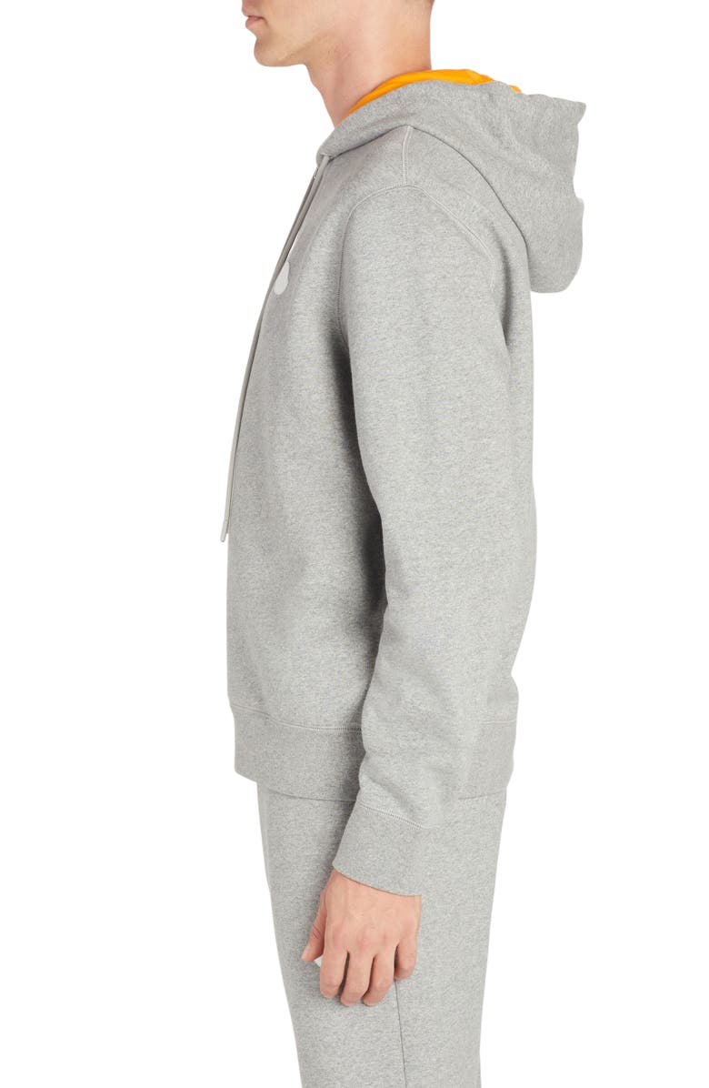 Moncler Contrast Hood Cotton Zip Hoodie, Alternate, color,