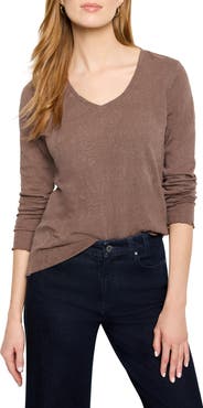 NZT by NIC+ZOE Lace Cotton V-Neck T-Shirt