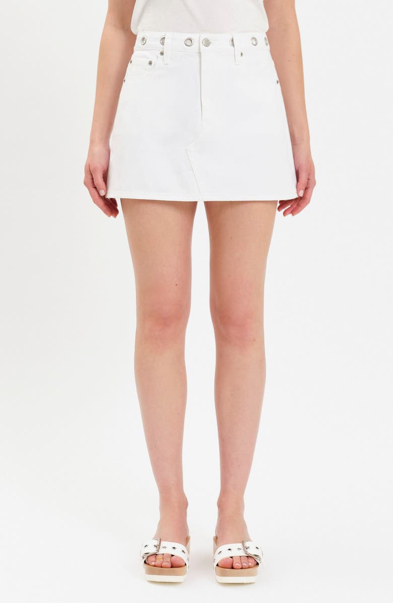 DAZE Malibu Denim Miniskirt, Main, color, Lamb
