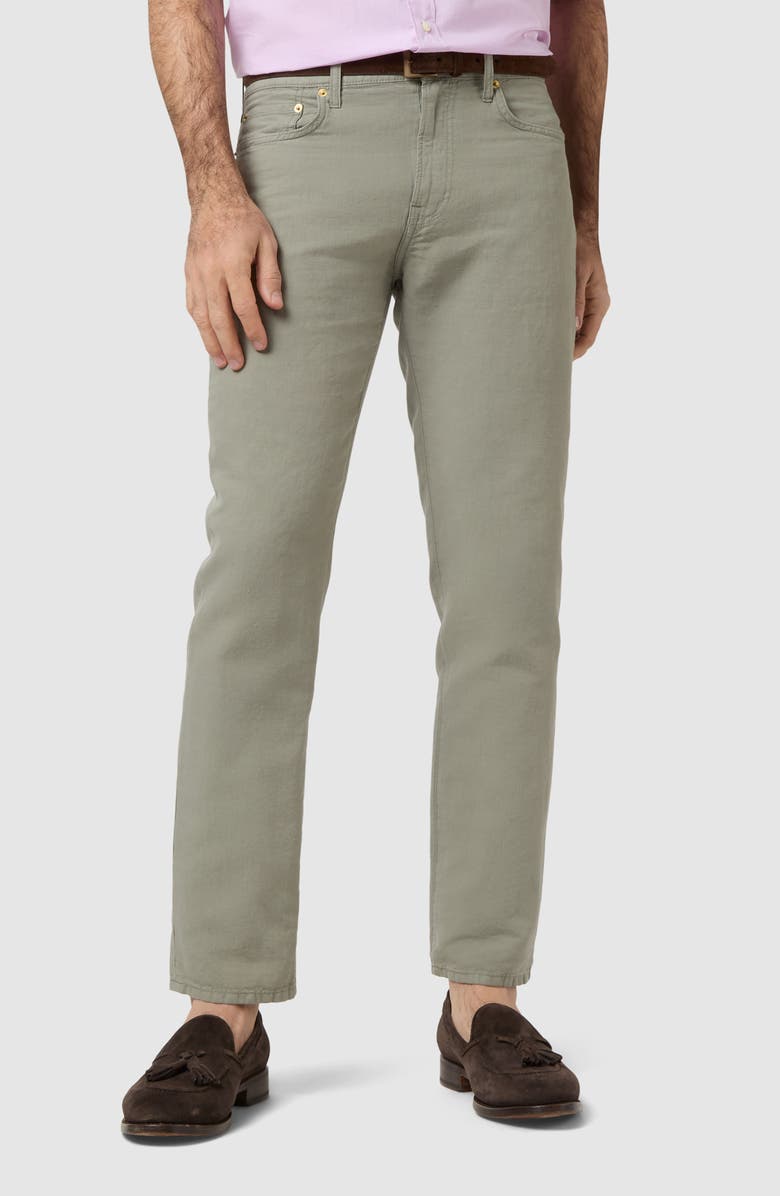 Sid Mashburn Slim Straight Leg 5 Pocket Pants, Main, color, Sage Canvas