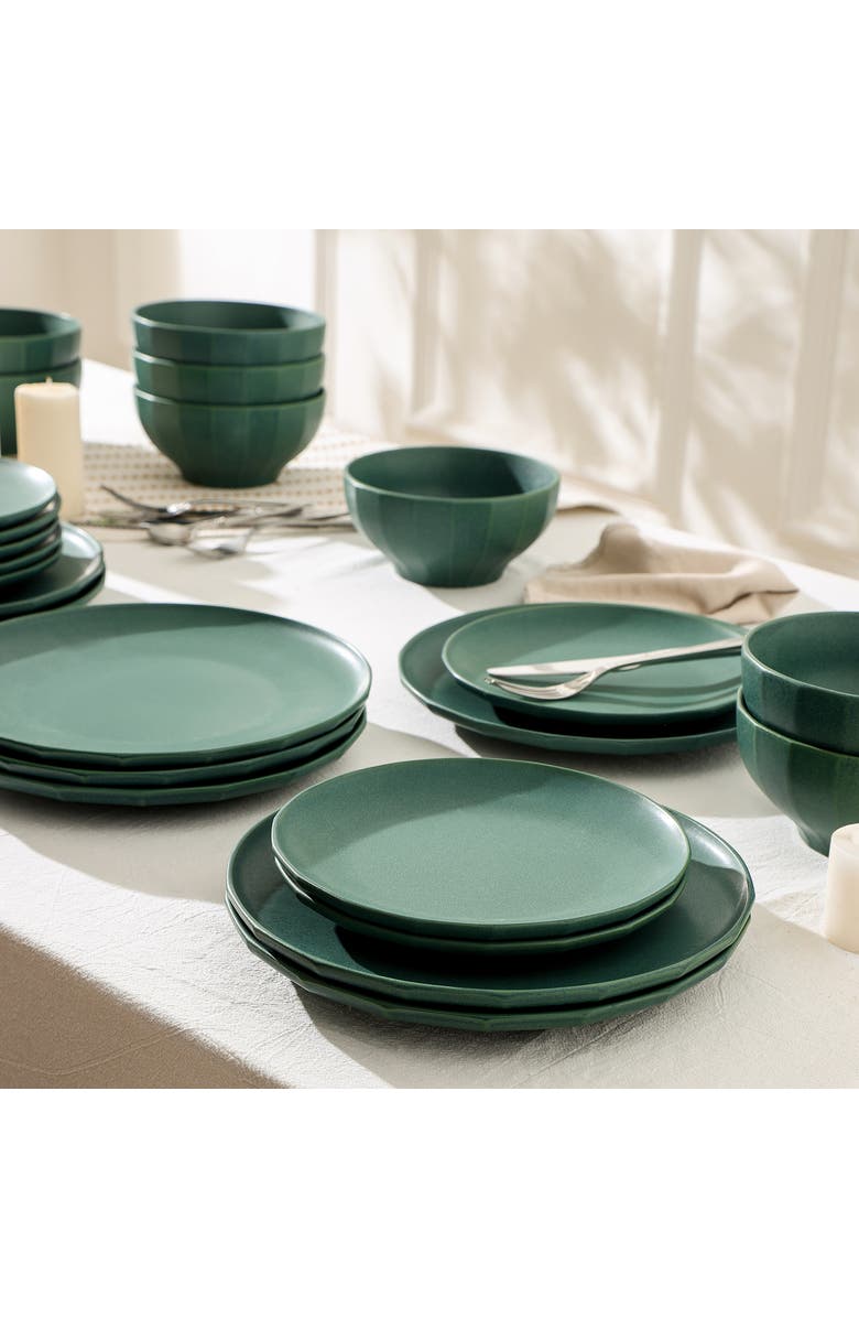 Stone Lain Rio Stoneware 4-Piece Salad Plate Set, Alternate, color, Green