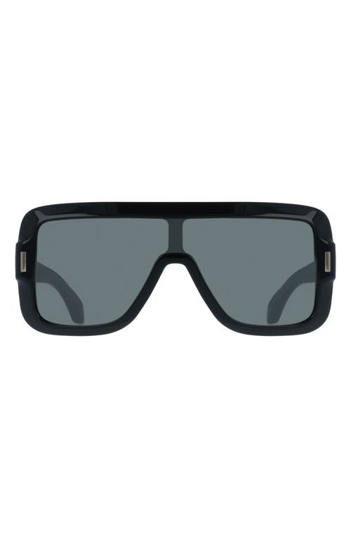Ferragamo Rivet Acetate Shield Sunglasses In Black