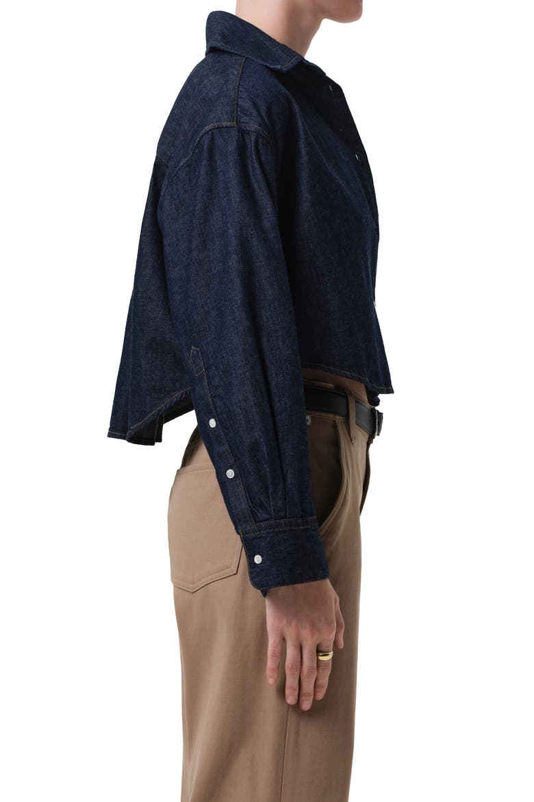 Ana Crop Denim Button-Up Shirt, Alternate, color, PIAVE