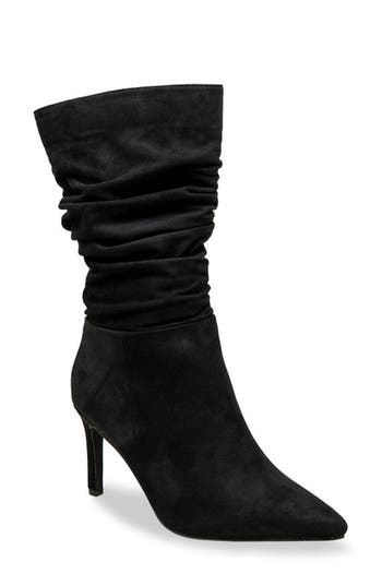Chase & Chloe Chase And Chloe Slouch Pointed Toe Bootie In Black