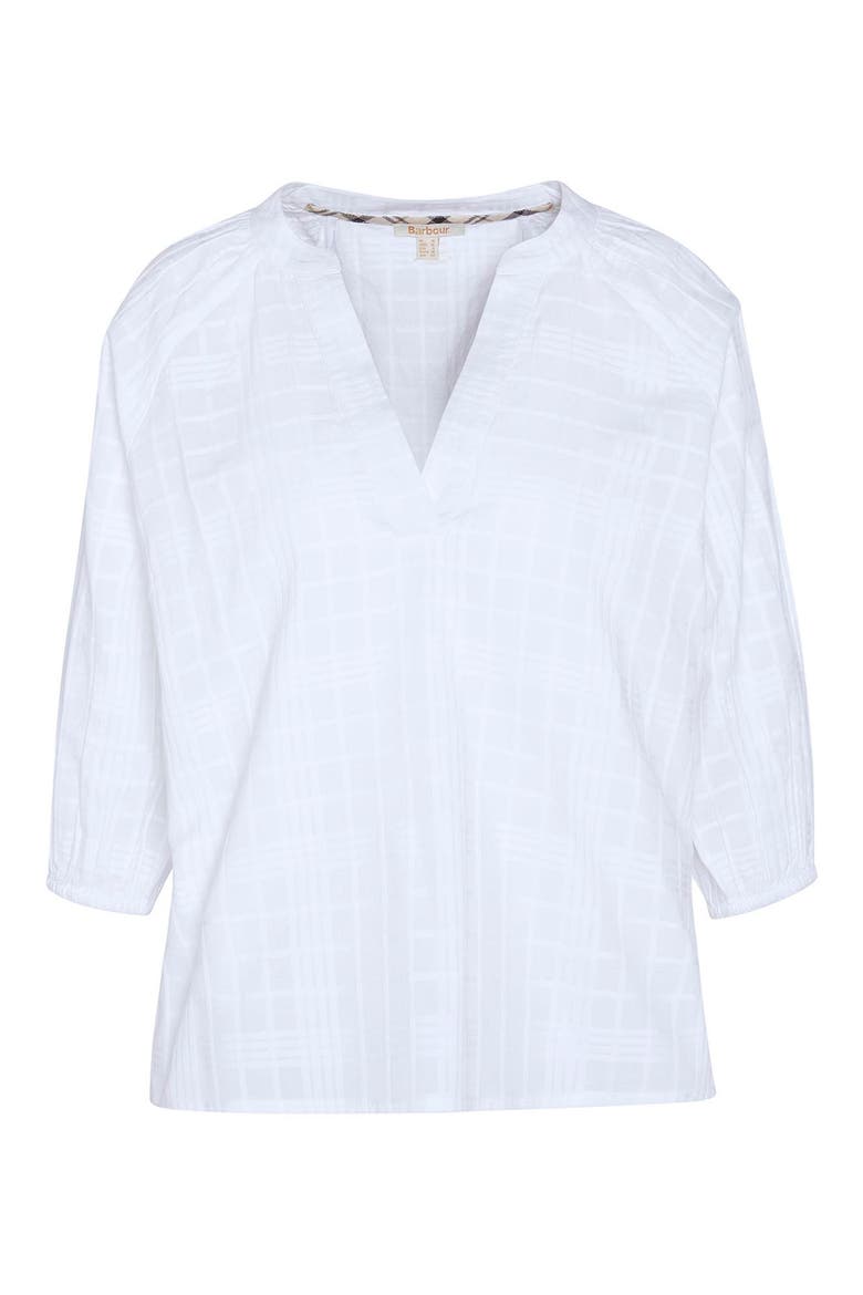 Heidi Windowpane Check Cotton Top, Alternate, color, WHITE