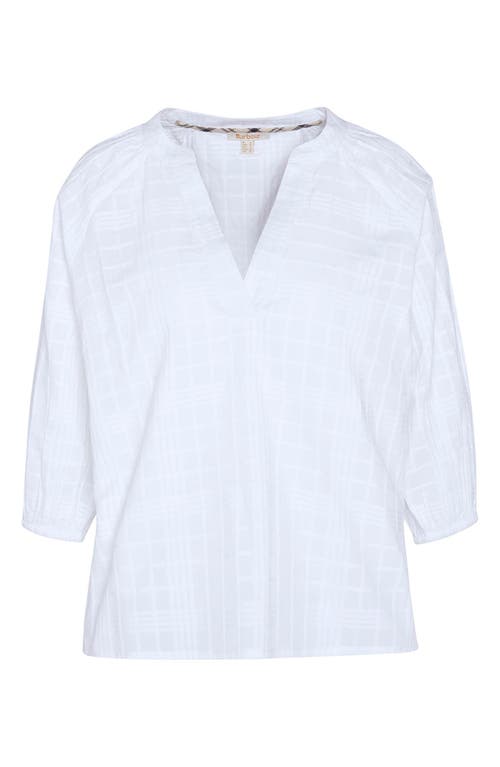 Barbour Heidi Windowpane Check Cotton Top In White