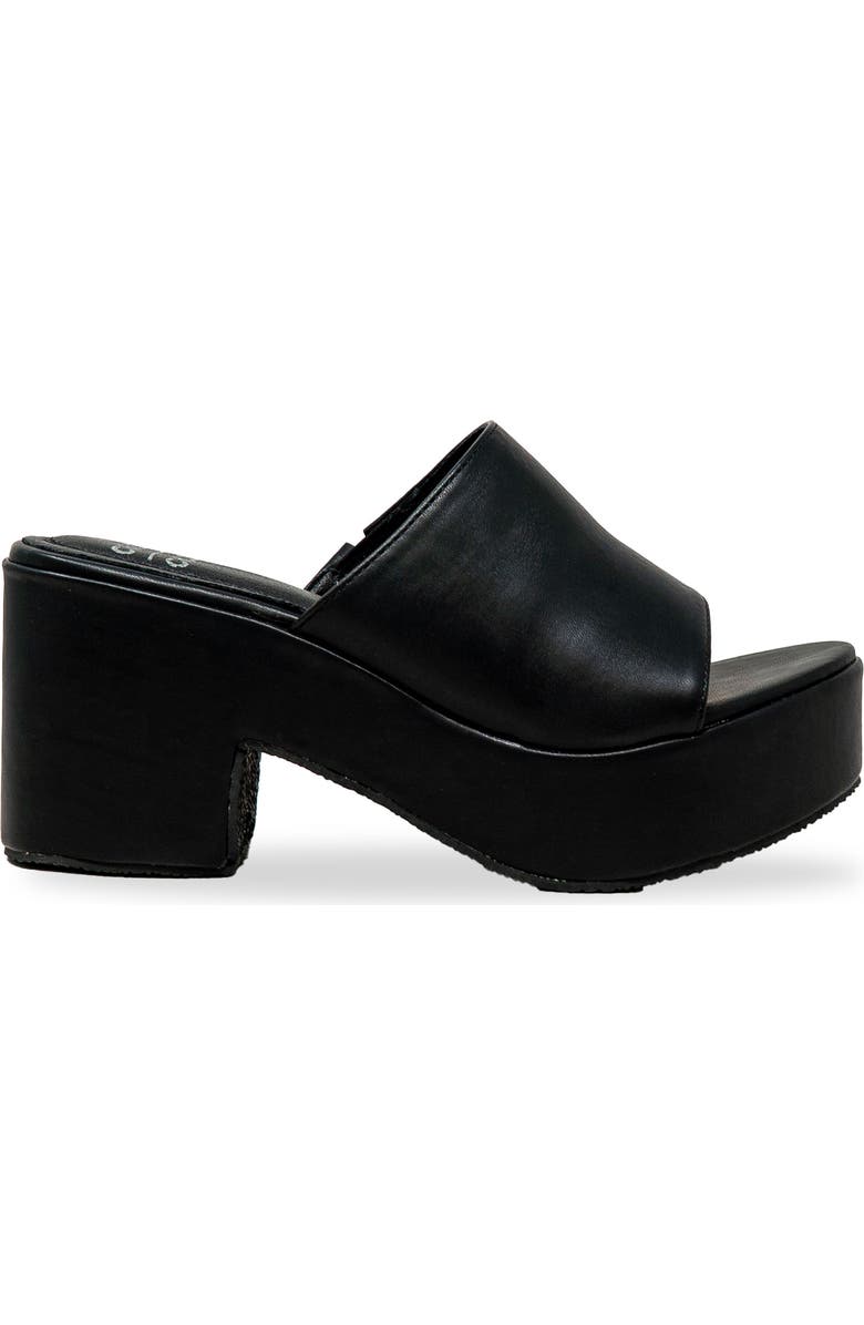 CHASE AND CHLOE Nelly Platform Slide Sandal, Alternate, color, Black Pu