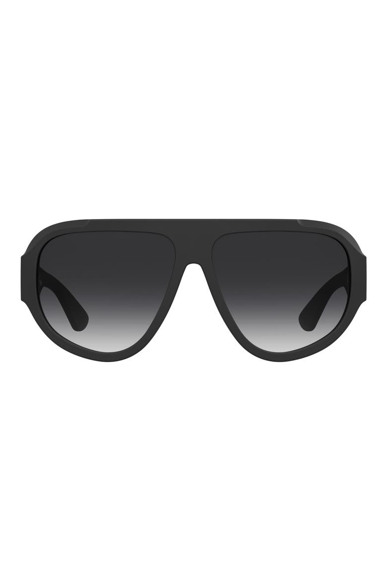 61mm Gradient Pilot Sunglasses, Main, color, MATTE BLACK/ DARK GREY SF