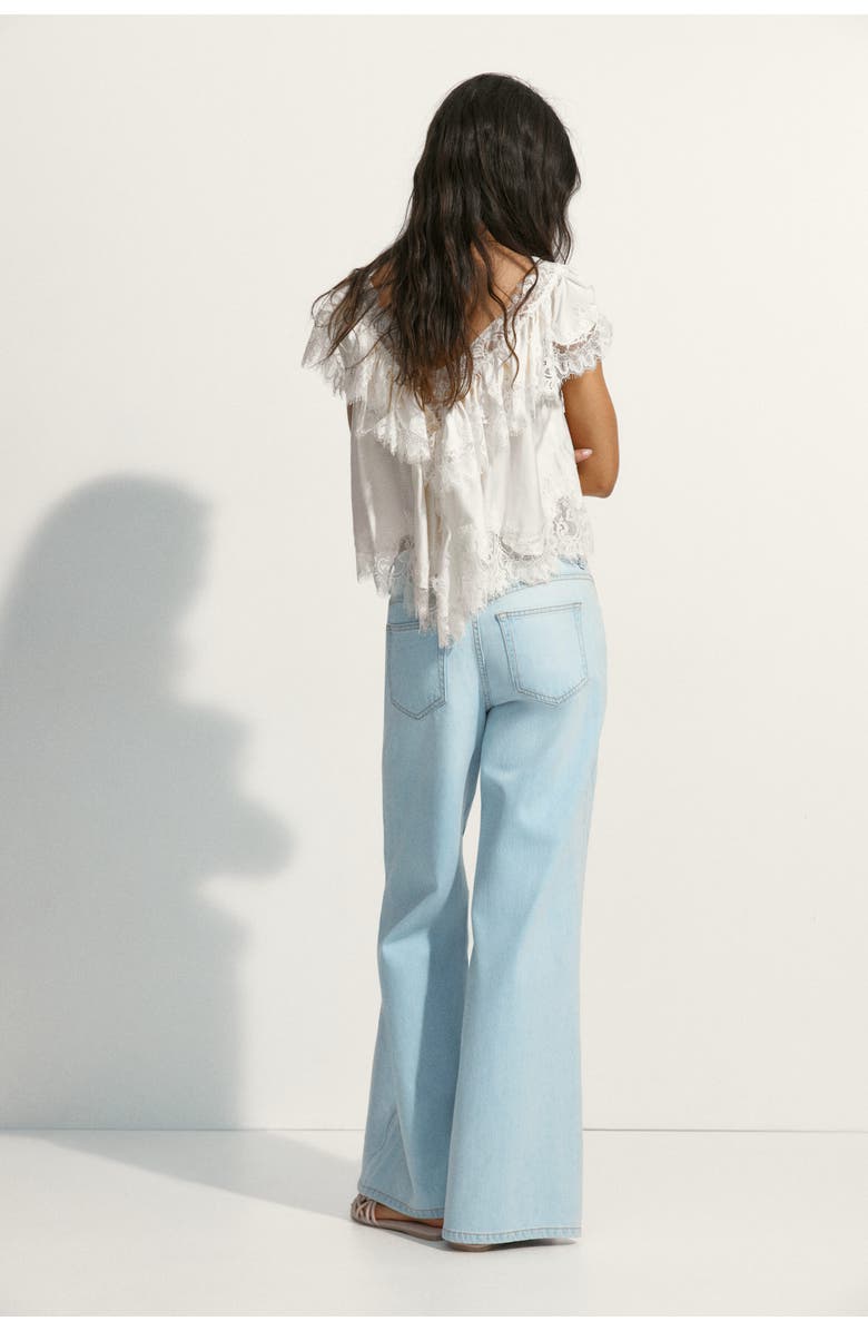 H&M Wide High Waist Jeans, Alternate, color, Light Denim Blue