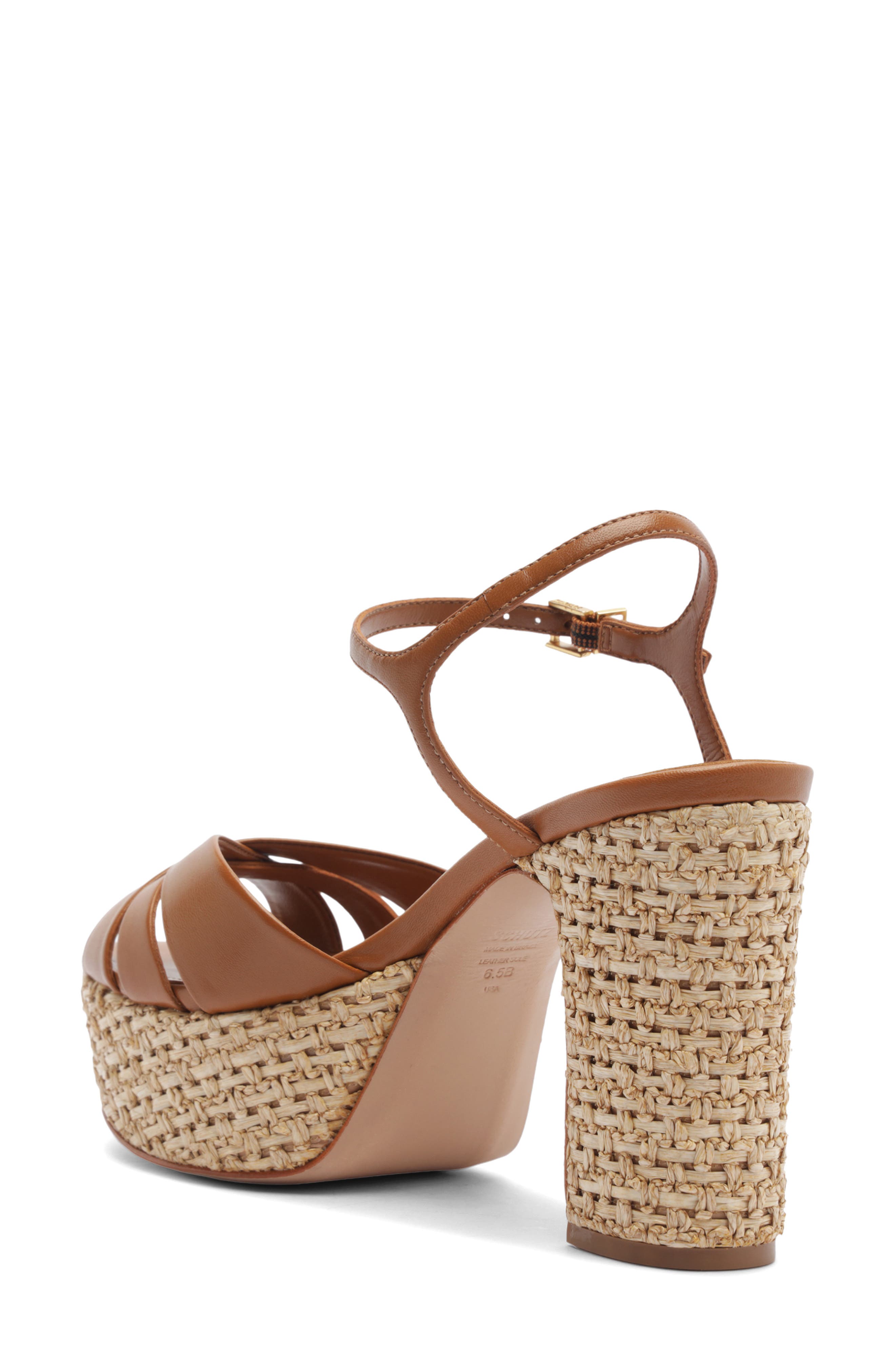 Schutz Keefa Ankle Strap Sandal, Alternate, color, Burnt Honey