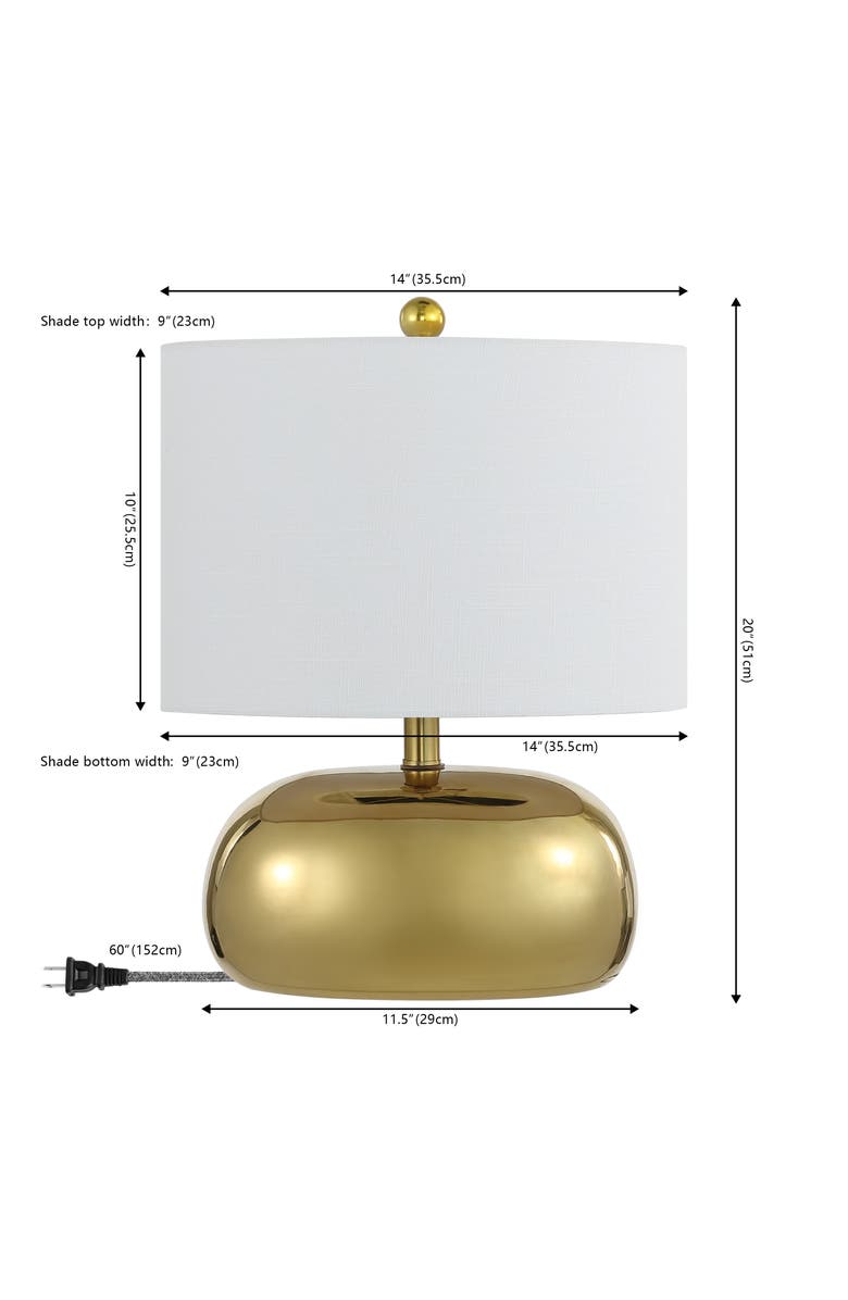 JONATHAN Y Calix Mid-Century Glam Ceramic/Iron LED Table Lamp, Alternate, color,