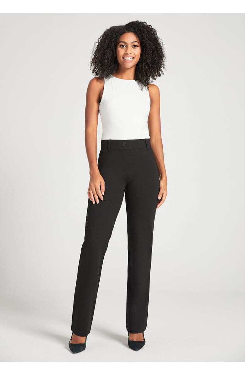 Betabrand Classic DPYP<sup
™</sup
 Dress Pant Yoga Pants | Straight, Alternate, color, Black