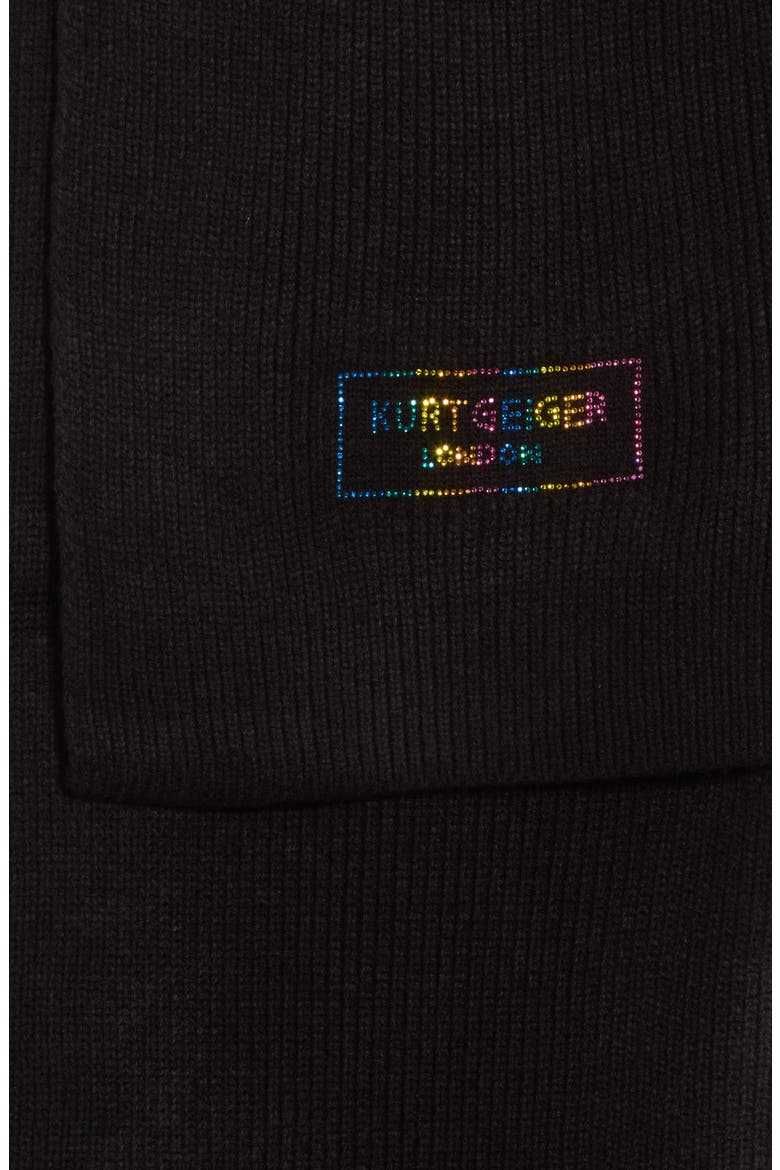 Crystal Logo Scarf, Alternate, color, BLACK