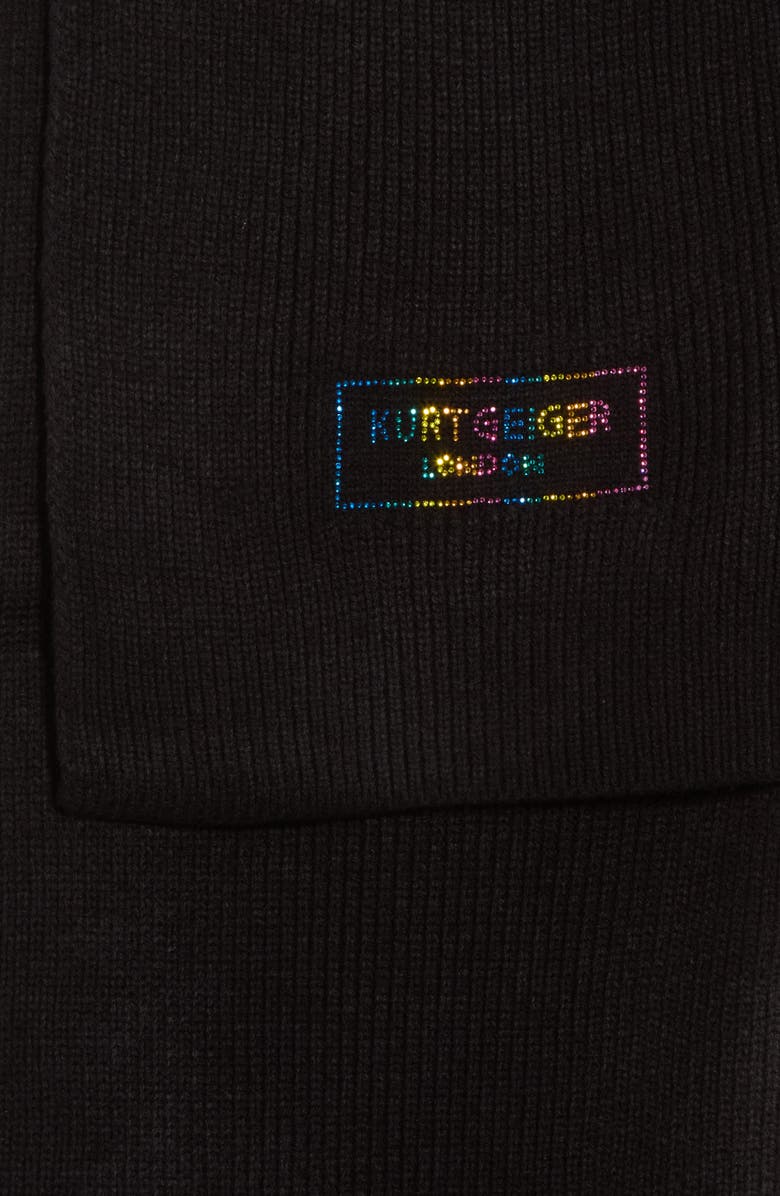 Kurt Geiger London Crystal Logo Scarf, Alternate, color, Black