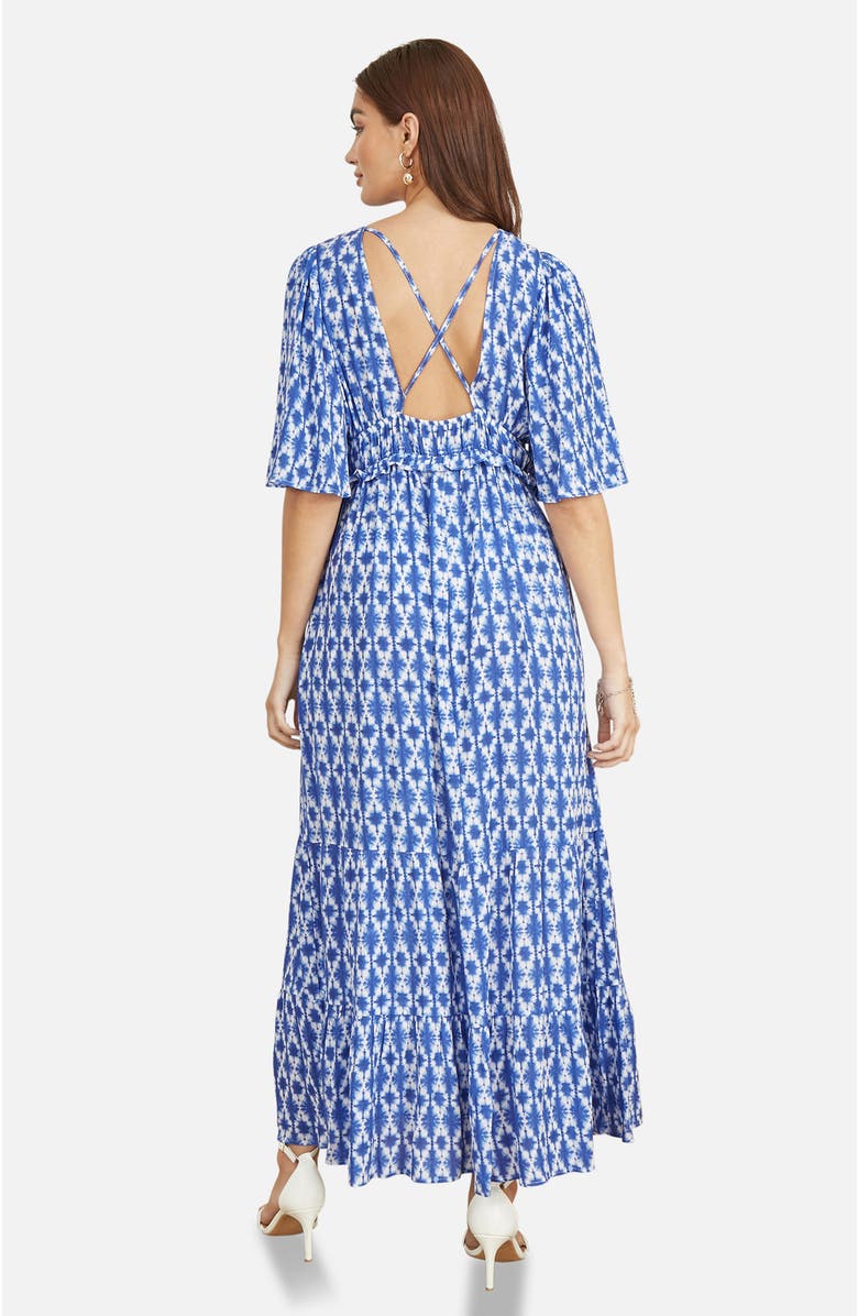 Yumi Maxi Dress With Cross Over Back, Alternate, color, Blue