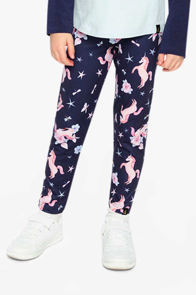 Soft Elastic Waistband Unicorn Leggings, Alternate, color, Navy Unicorn Print