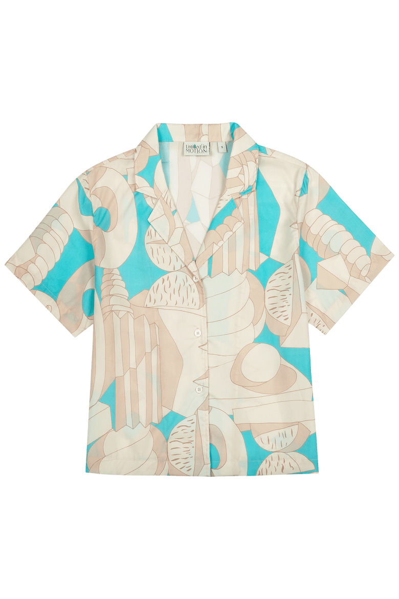 Ease Short-Sleeve Button-Up Printed Shirt, Main, color, Sculpting