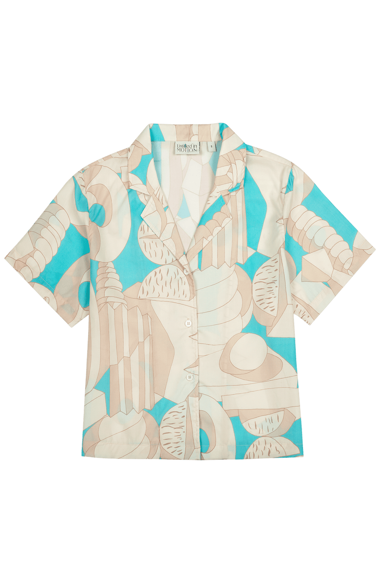 Untitled in Motion Ease Short-Sleeve Button-Up Printed Shirt, Main, color, Sculpting