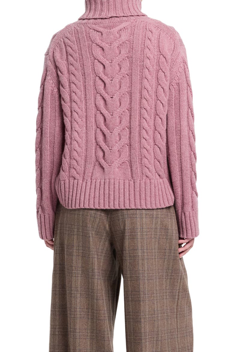 Traveling Cashmere Cable Sweater, Alternate, color, PLUM
