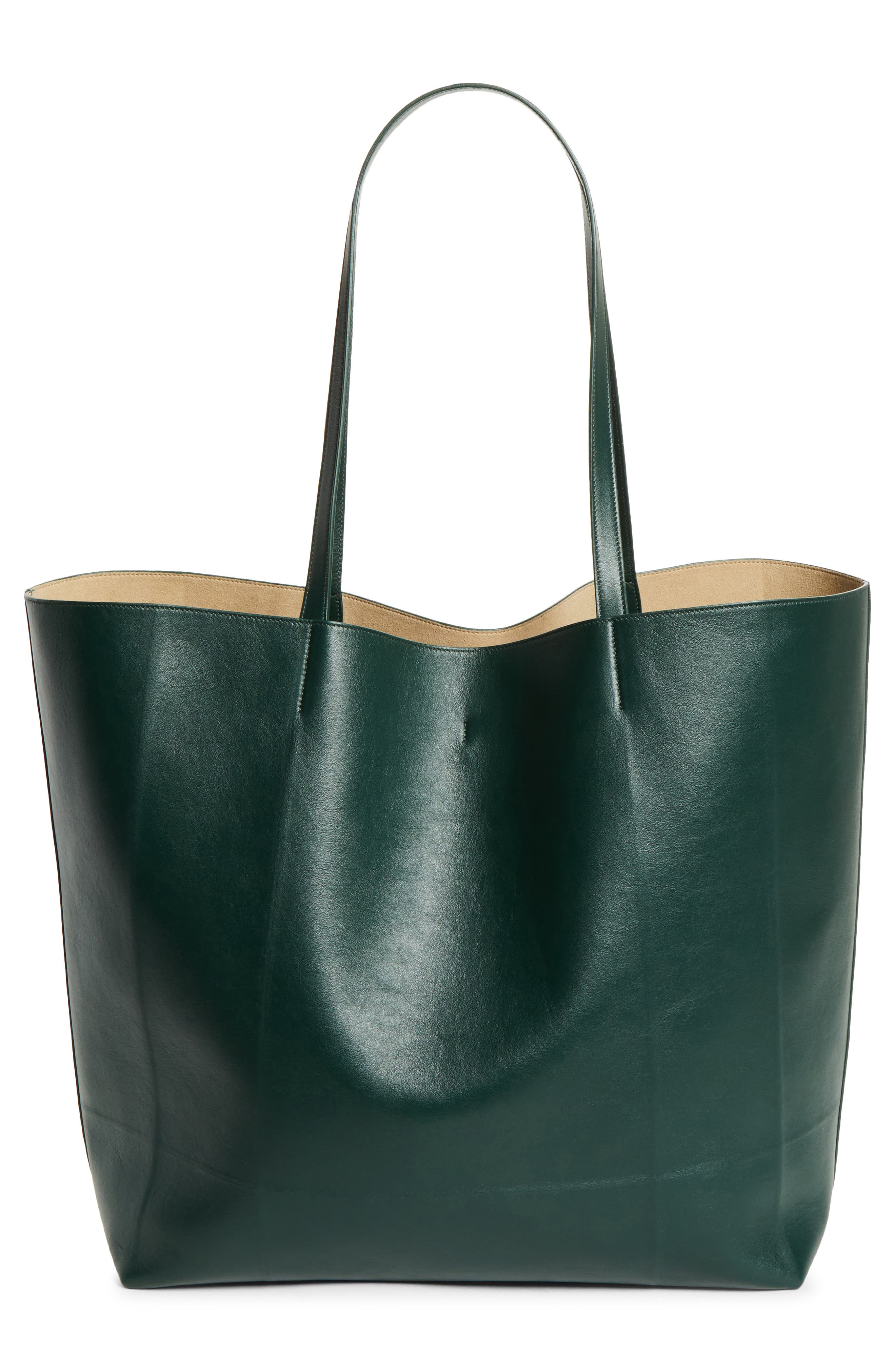 TOTEME Roam Leather Tote, Alternate, color, Dark Green