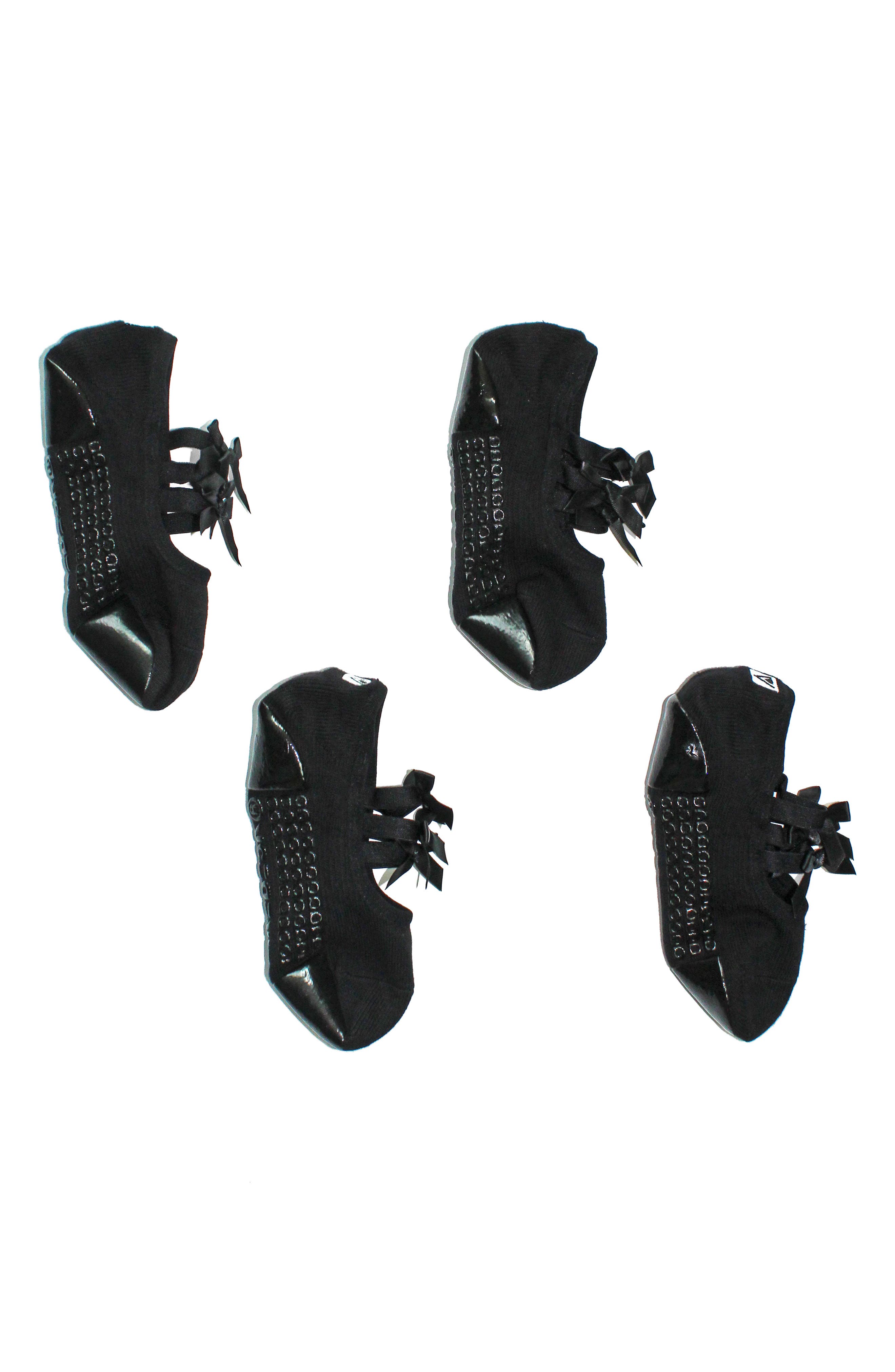 Arebesk Ribbon 2-pack Cotton Blend Gripper Socks In Black