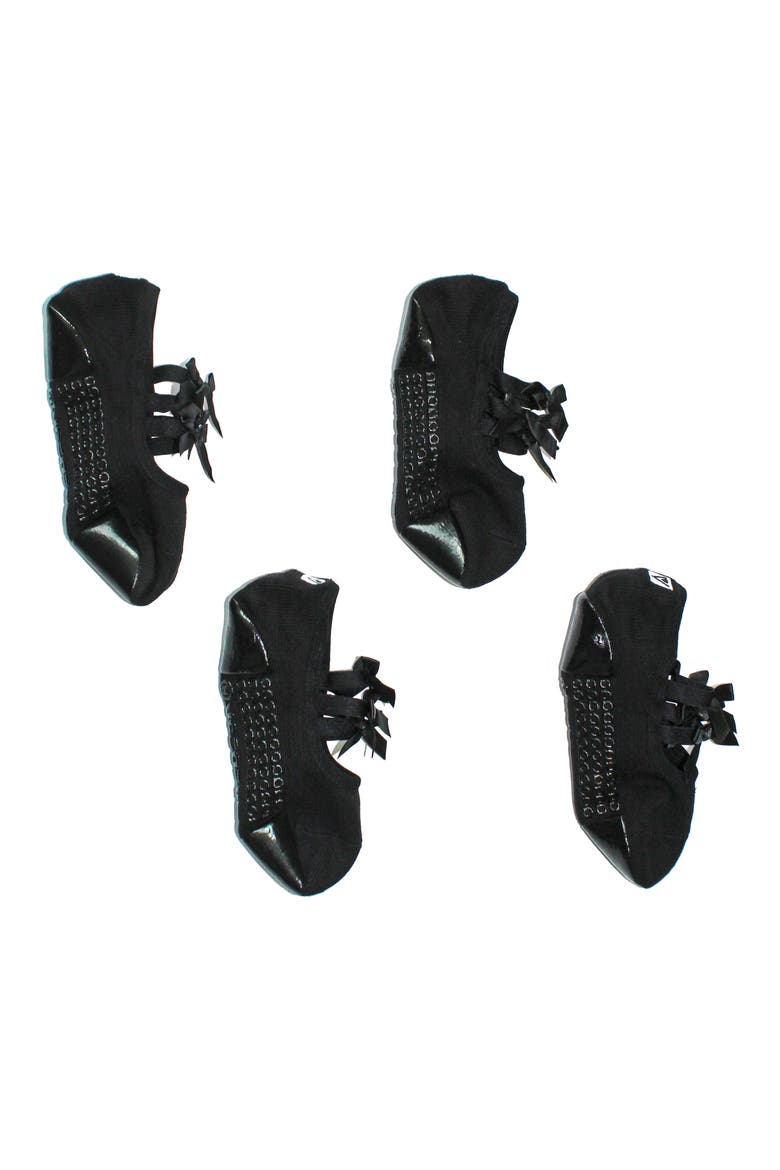 Ribbon 2-Pack Cotton Blend Gripper Socks, Main, color, BLACK/ BLACK