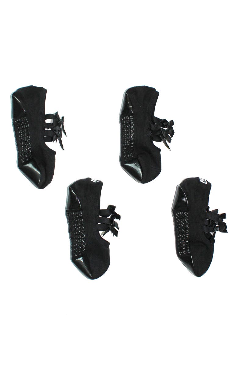 Arebesk Ribbon 2-Pack Cotton Blend Gripper Socks, Main, color, Black/ Black