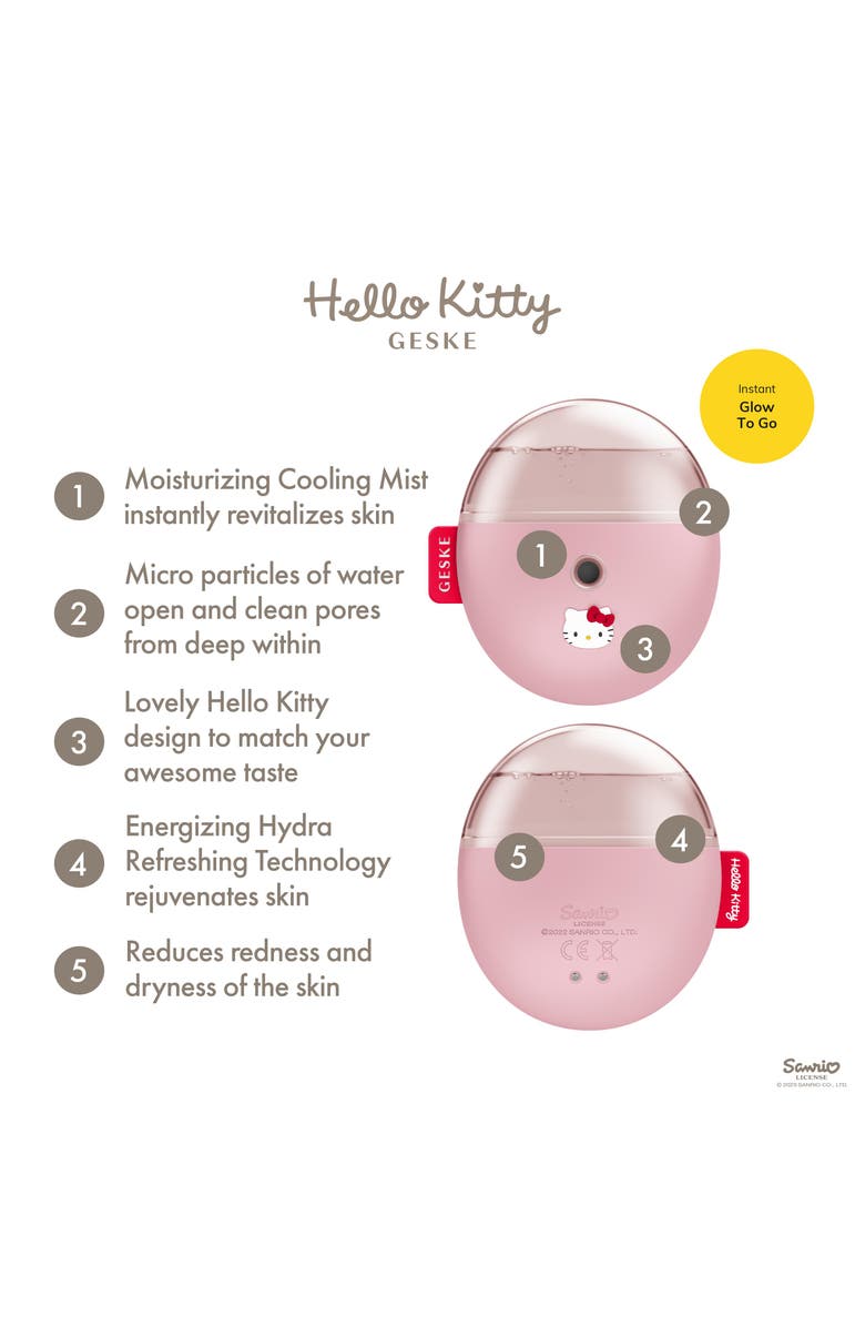 GESKE Hello Kitty SmartAppGuided Facial Hydration Refresher | 4 in 1, Alternate, color, Hello Kitty Pink