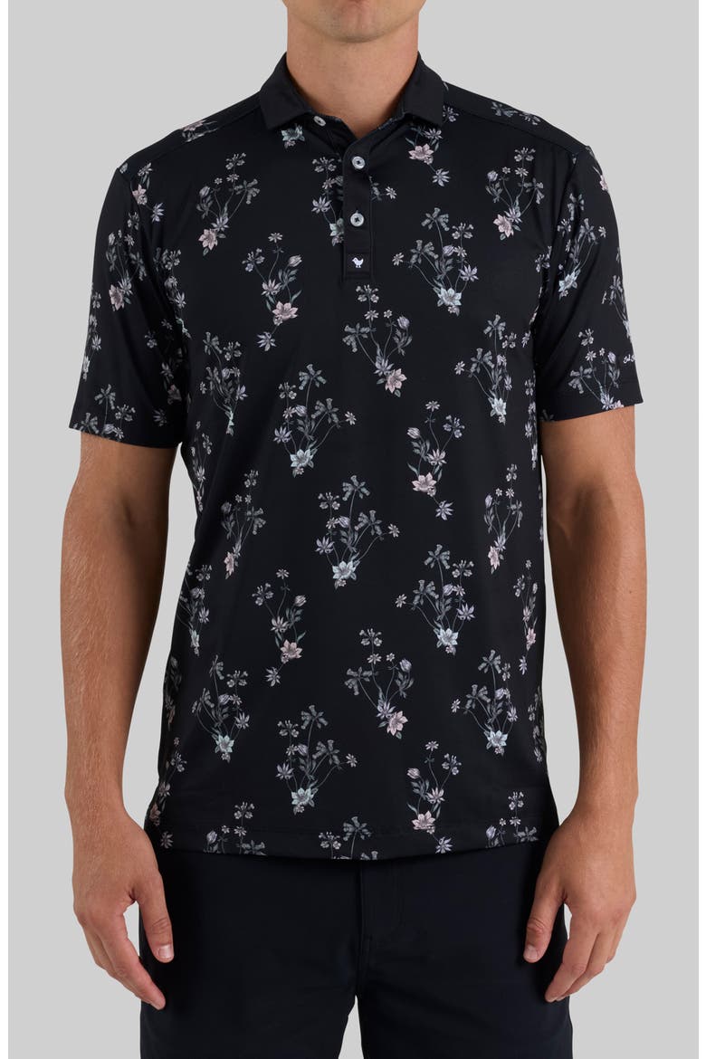 Floral Performance Golf Polo, Main, color, MIDNIGHT MUSE