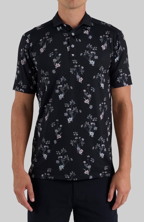 Floral Performance Golf Polo