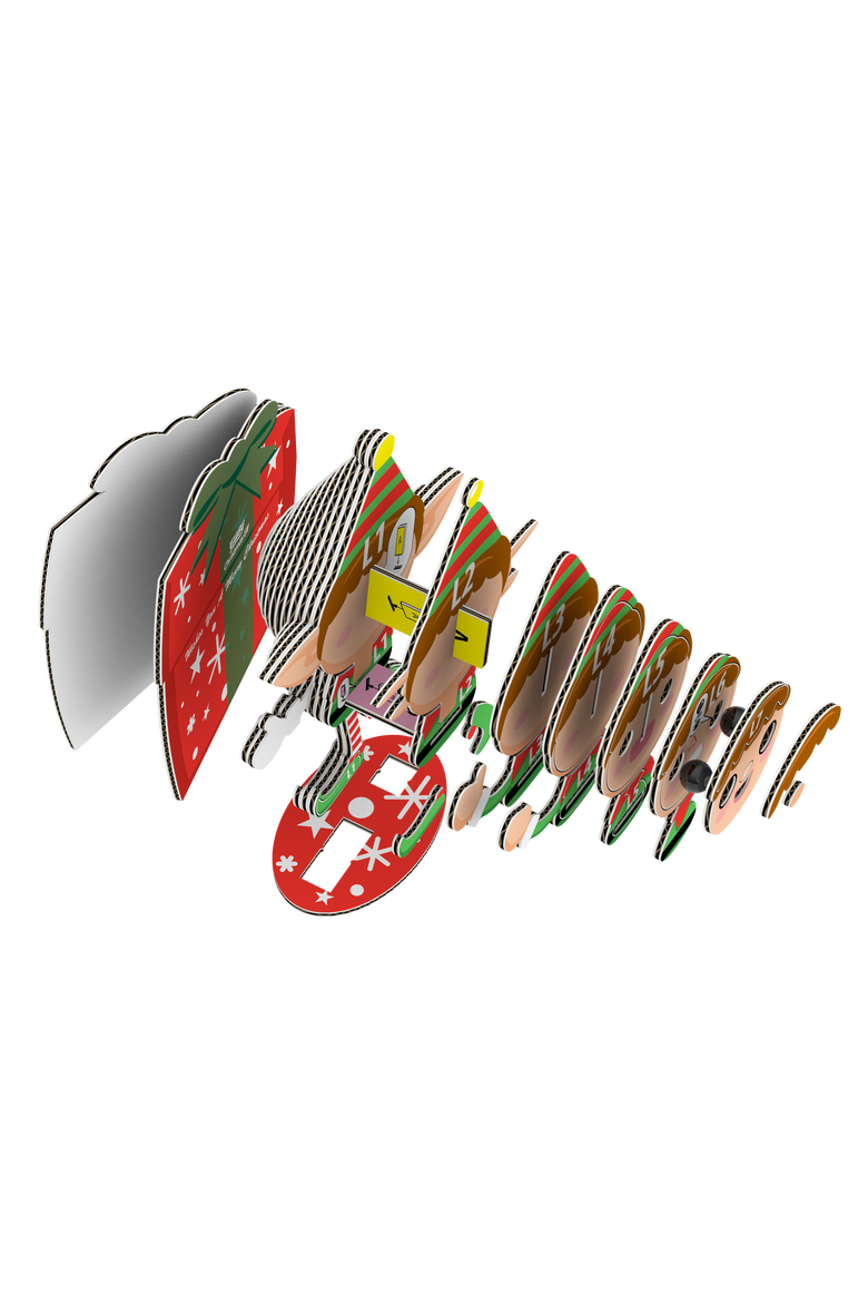 Christmas Elf 3D Puzzle, Alternate, color, No Color