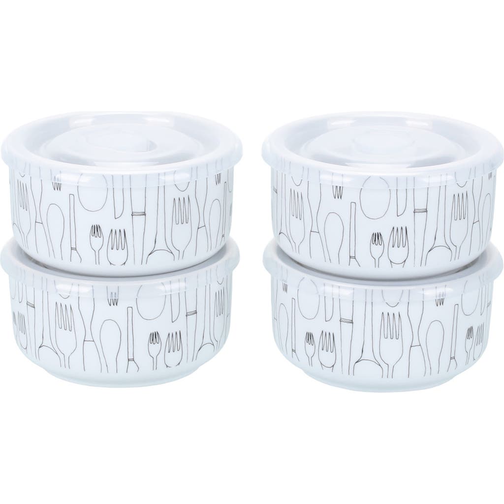 Bia Cordon Bleu Set Of 4 Small Storage Bowls With Lids In White