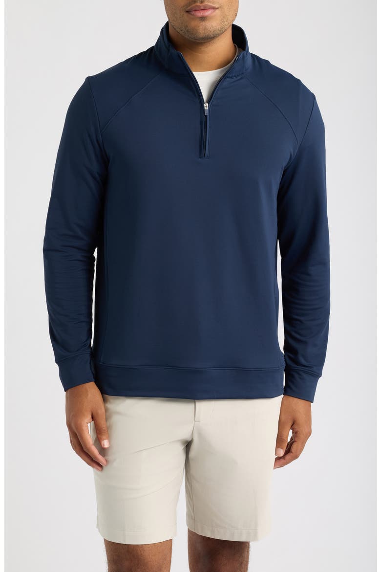 Brushed Back Quarter Zip Performance Pullover, Main, color, TWILIGHT