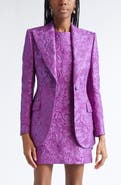 Dolce&Gabbana One-Button Floral Brocade Blazer